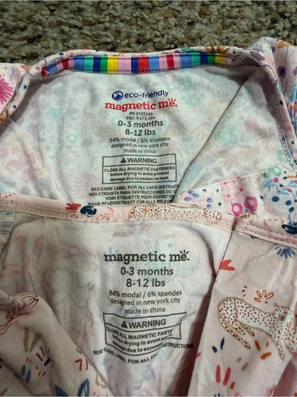 4 magnetic me sleepers 0-3 months